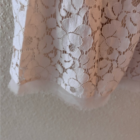 Tahari Lace Eyelet Knee Length Beige Cream Skirt 10 - Picture 3 of 10